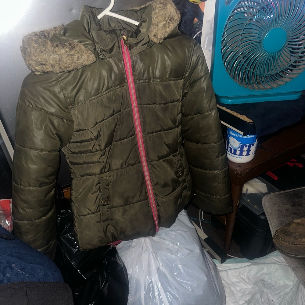 Girls Michael kors coat with fur hood size 7/8